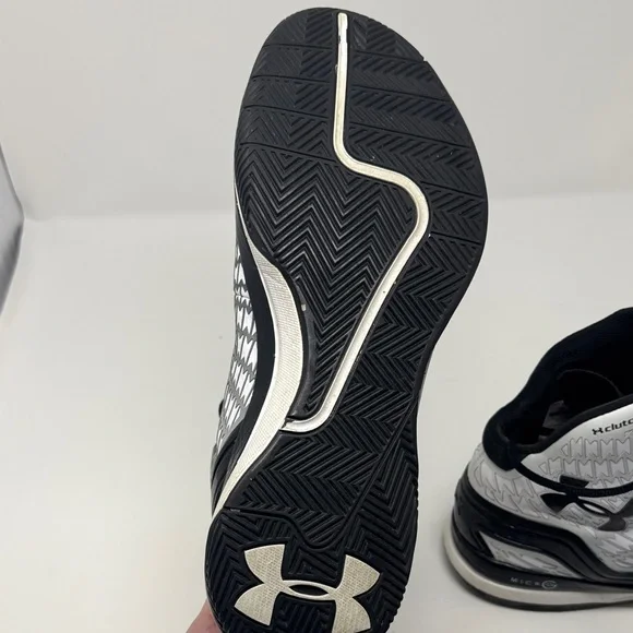 Under Armour Black and White ClutchFit Basketball Shoes - Picture 7 of 8